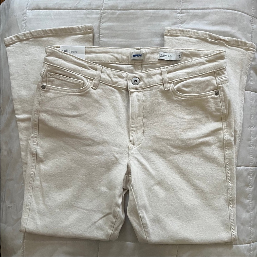 NWT Off White Beige Boot Cut Modern Slim J. Jill Denim Jeans